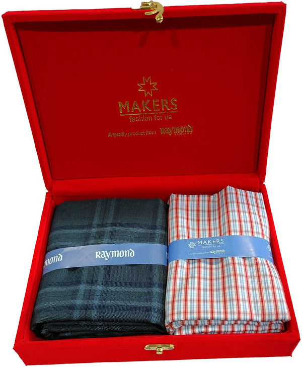 Raymond Cotton Blend Checkered Shirt & Trouser Fabric
