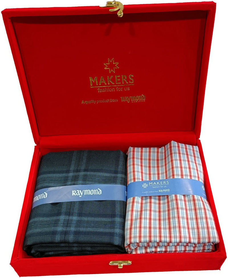 Raymond Cotton Blend Checkered Shirt & Trouser Fabric