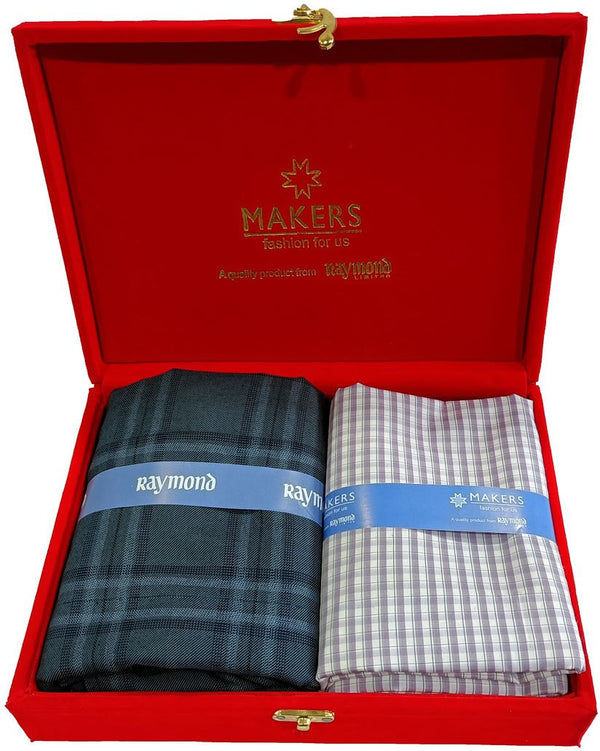 Raymond Cotton Blend Checkered Shirt & Trouser Fabric
