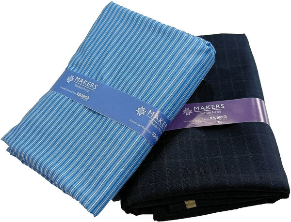 Raymond Cotton Blend Checkered Shirt & Trouser Fabric