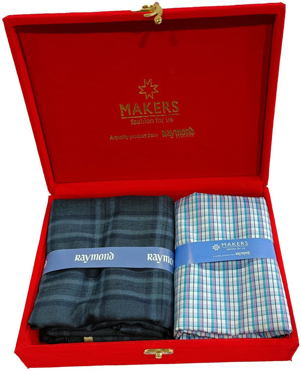 Raymond Cotton Blend Checkered Shirt & Trouser Fabric