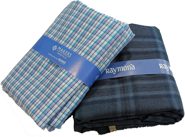 Raymond Cotton Blend Checkered Shirt & Trouser Fabric