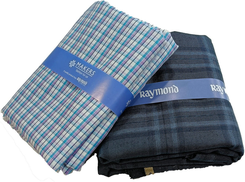Raymond Cotton Blend Checkered Shirt & Trouser Fabric