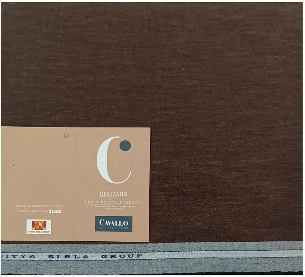 Linen Club Linen Self Design Trouser Fabric