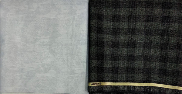 Mansfab Cotton Blend Self Design Shirt & Trouser Fabric