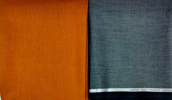 Mansfab Cotton Blend Self Design Shirt & Trouser Fabric