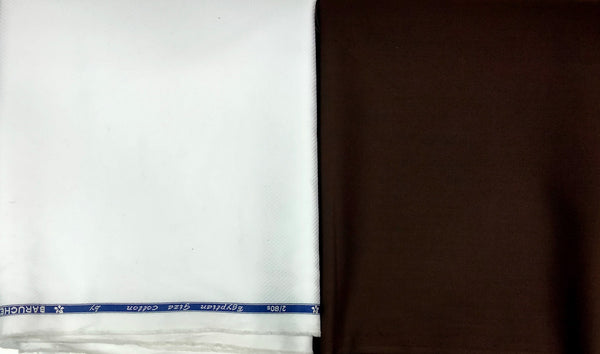 Mansfab Cotton Blend Solid, Self Design Shirt & Trouser Fabric