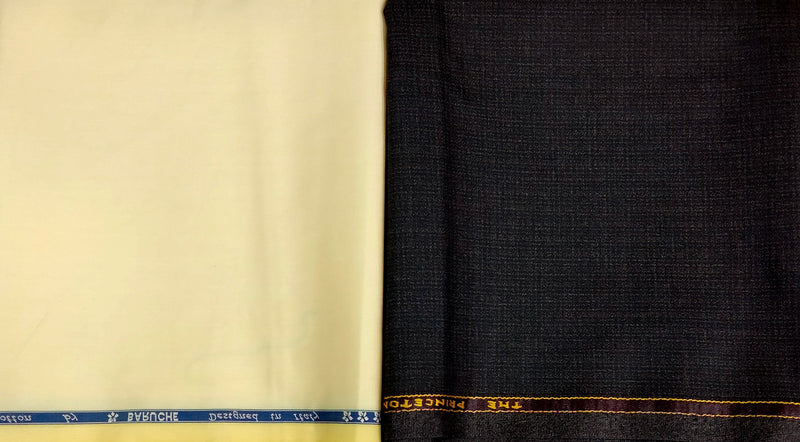 Mansfab Cotton Blend Self Design Shirt & Trouser Fabric
