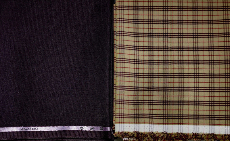 Mansfab Cotton Blend Checkered Shirt & Trouser Fabric