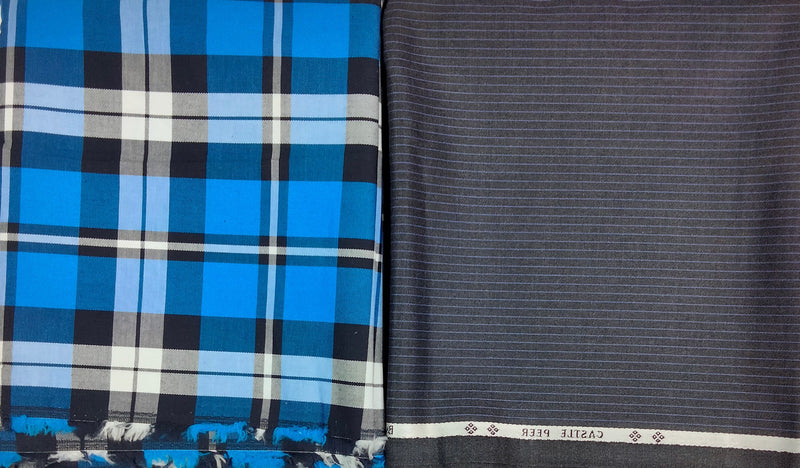 Mansfab Cotton Blend Checkered Shirt & Trouser Fabric