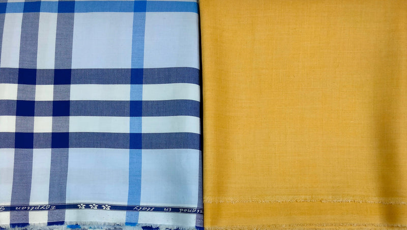 Mansfab Cotton Blend Checkered Shirt & Trouser Fabric