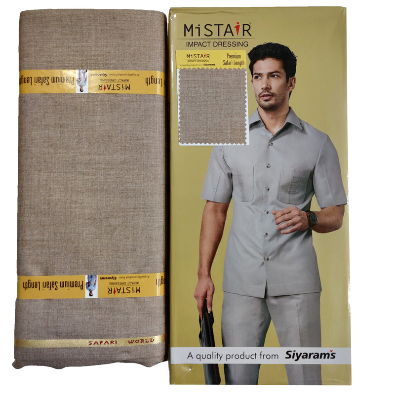 Mansfab Brocade Solid Safari Fabric  (Unstitched)-0002