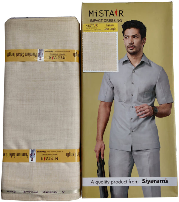 Mansfab Brocade Solid Safari Fabric  (Unstitched)-0009