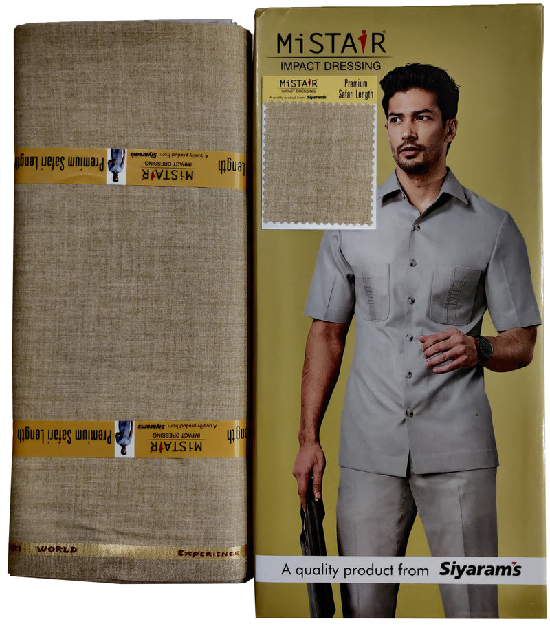 Mansfab Brocade Solid Safari Fabric  (Unstitched)-0013